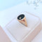 Bague 58.5 Bague Chevalière Mixte Onyx Diamant or jaune 58 Facettes AA 1743
