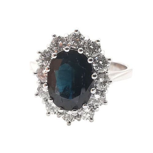 Bague 54 Bague marguerite or blanc saphir et diamants 58 Facettes