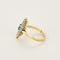 Bague 54 Bague marquise en or jaune et or blanc, émeraude et diamants 58 Facettes B250584