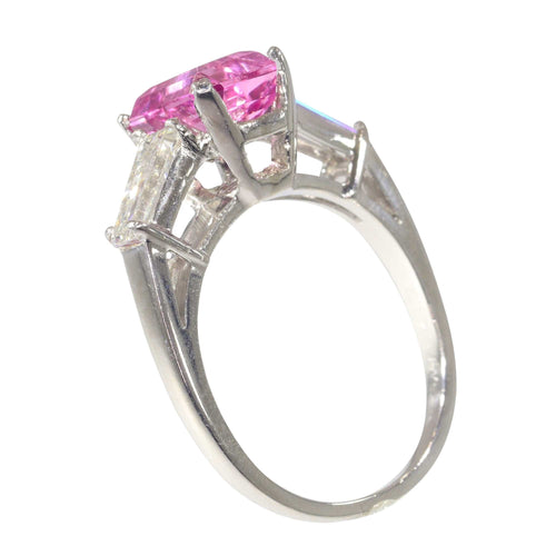 Bague 56 Teintes roses et platine : la beauté classique d'une bague de fiançailles vintage 58 Facettes 21162-0447