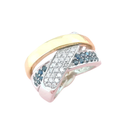 Bague 53.5 Bague Croisée Saphirs Diamants 58 Facettes AA 1574