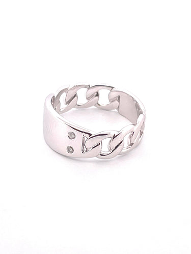 Bague 54 Bague en or blanc, diamants 58 Facettes