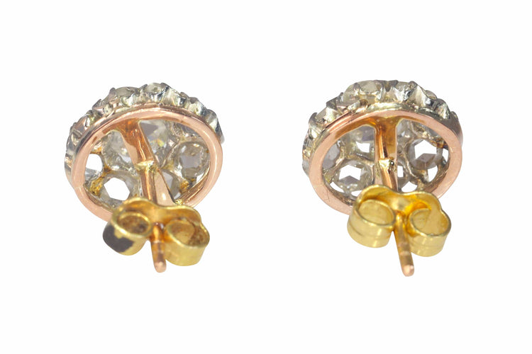 Boucles d'oreilles Boucles d'oreilles ovales vintage en diamants taille rose antique 58 Facettes 22327-0068