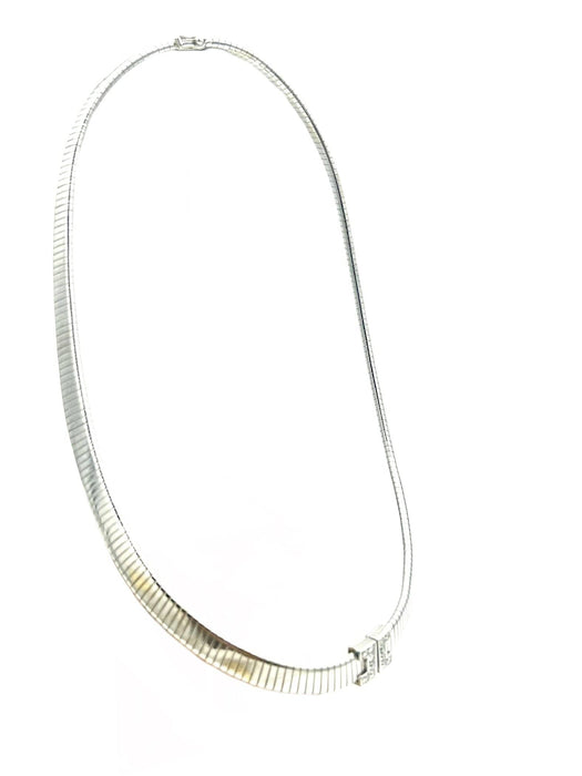 Collier GAY Frères. Collier vintage or blanc 18K et diamants 58 Facettes