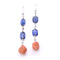 Boucles d'oreilles Paire de pendants d'oreilles tanzanite et corail 58 Facettes 26