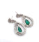 Boucles d'oreilles Boucles d’oreilles en platine avec émeraudes goutte et diamants 58 Facettes