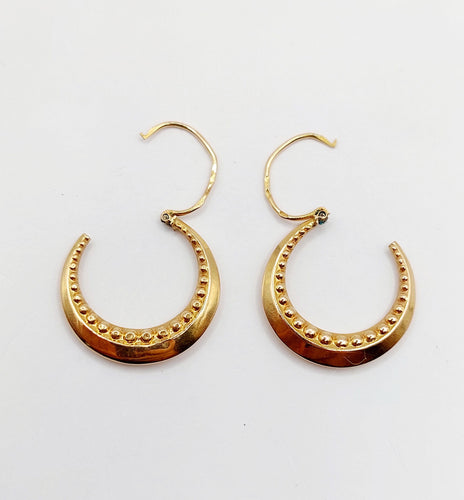 Boucles d'oreilles Créoles vintage art déco or rose 58 Facettes A05806