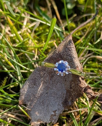 Bague 52 Bague solitaire saphir or blanc et platine 58 Facettes