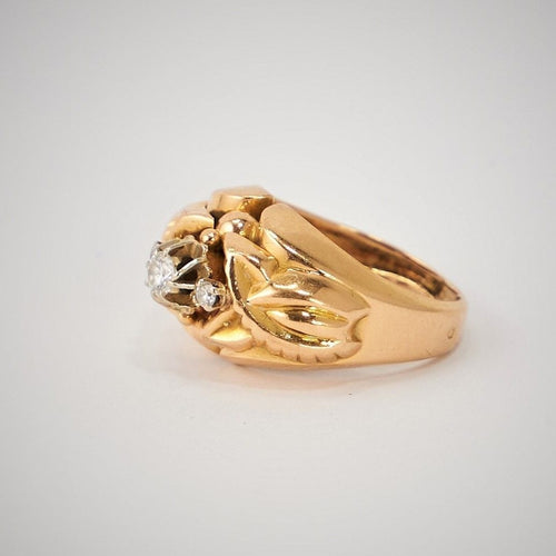 Bague Bague Dôme Or Jaune Diamants 58 Facettes LOT 3698