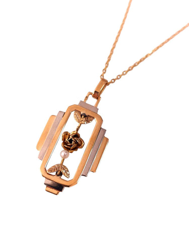 Pendentif Pendentif Art Déco en or jaune et blanc 58 Facettes PEND.ARTDEC-1313