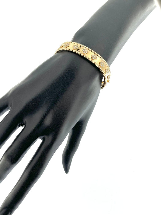 Bracelet Van Cleef & Arpels - Bracelet modèle "Perle Clovers" en or rose et diamants 58 Facettes
