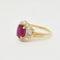 Bague BAGUE RUBIS BIRMAN NATUREL NON CHAUFFE ENTOURAGE DIAMANTS OR JAUNE 18K 58 Facettes 1