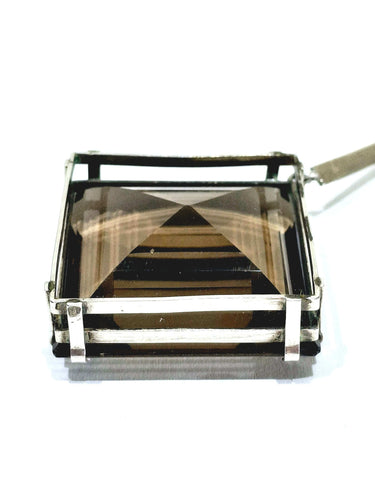 Pendentif Pendentif Quartz Fumé Et Argent 58 Facettes