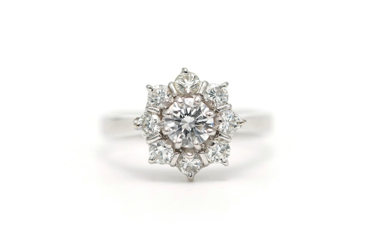 Bague 51 Bague contemporaine en or blanc sertie de diamants (+-0.88ct) 58 Facettes 21715