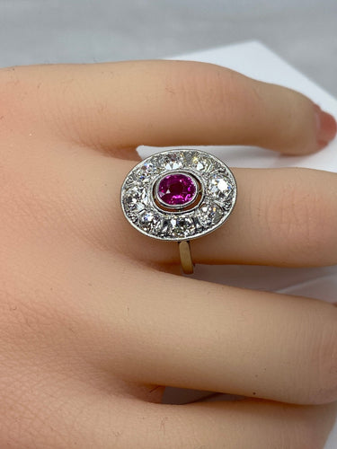 Bague 51 Bague ovale rubis & diamants 58 Facettes AB75