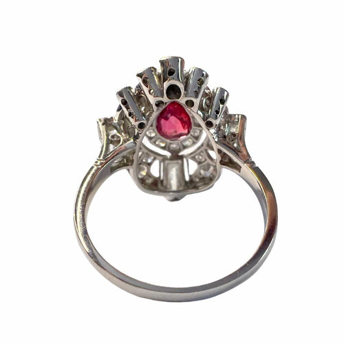 Bague 53 Bague en platine de style ancien avec diamants 58 Facettes Q350B