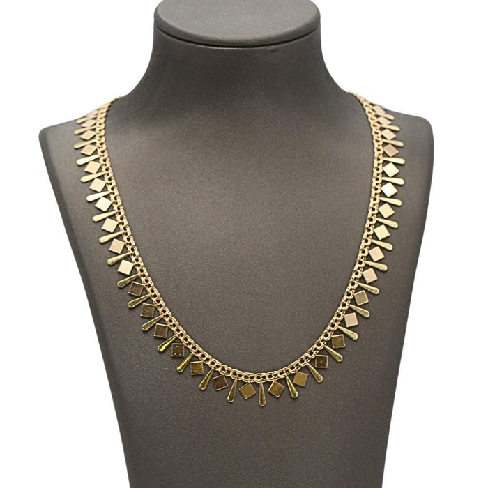 Hungarian 18k gold necklace with flocking