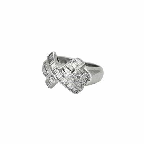 Bague 49.5 Bague jonc or blanc diamants 58 Facettes LP962/13