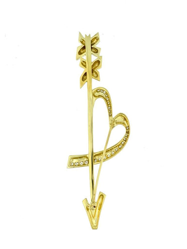 Broche TIFFANY & CO. Broche cœur et flèche or jaune et diamants 58 Facettes