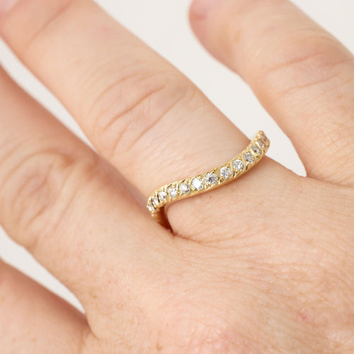 Bague ALLIANCE DIAMANTS VAGUE EN OR JAUNE 18K 58 Facettes 0