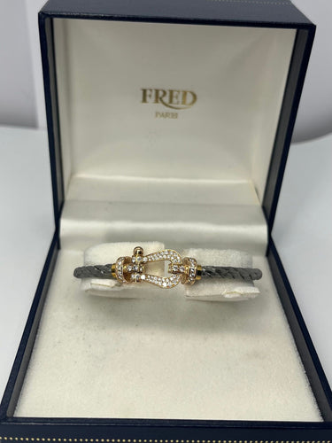 Bracelet Bracelet Fred Force 10 or rose et diamants Grand Modèle 58 Facettes