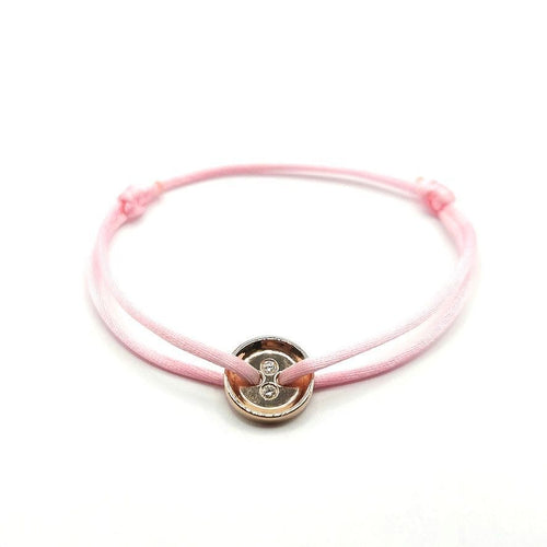 Bracelet Bracelet or rose, diamants sur cordon signé Ely Bela 58 Facettes