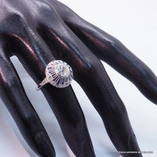 Bague 50 bague art déco diamants saphirs 58 Facettes 4263