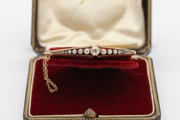 Bracelet Bracelet ancien en or jaune avec diamants (de 1,53 ct), Europe occidentale, début XXe 58 Facettes 10275