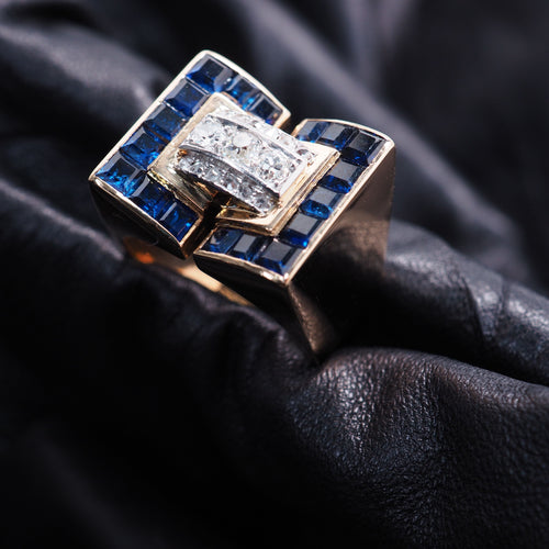 Bague 58.5 Bague Tank diamants 1940 58 Facettes 4845