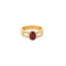 Bague 54 Bague or jaune, rubis et diamants 58 Facettes