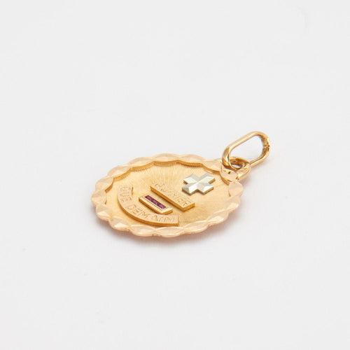 Pendentif AUGIS - Médaille d'amour en Or jaune 58 Facettes