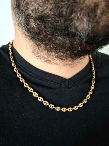 Collier Chaine Or Jaune Grains De Café 58 Facettes