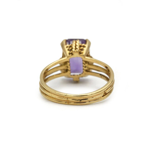 Bague 51 Bague or jaune 750  améthyste, panier torsadé 58 Facettes 1329