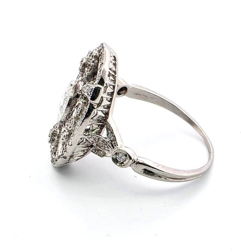 Bague 54 Bague en platine avec diamants 58 Facettes