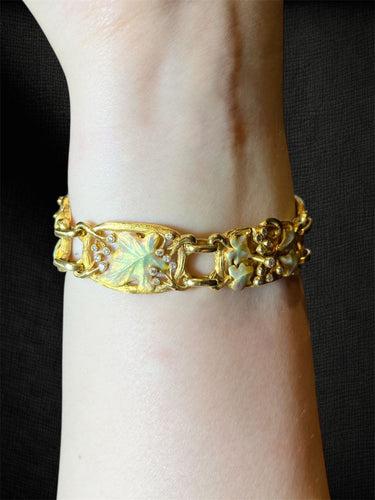 Bracelet Bracelet Liberty « Elowyn » en or jaune, diamants et émail 58 Facettes