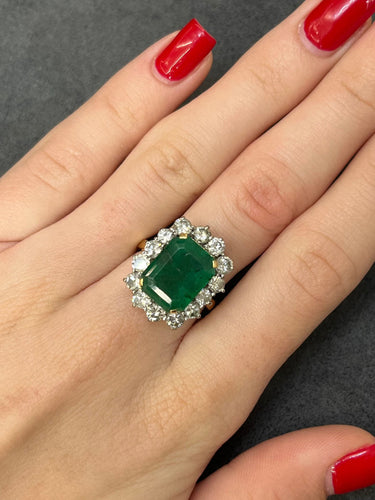 Bague 52 Bague or jaune émeraude 6,80 ct 58 Facettes 00021101