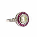 Bague SORTIJA ESTILO ART DECO de PLATINO 950 kts con DIAMANTES y RUBIES 58 Facettes A2576 (924)