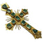 Bague Bague croix de style colonial avec émeraudes colombiennes de 2 ct en or jaune 58 Facettes Q402B