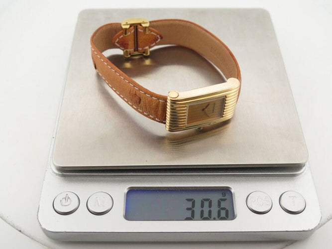 Montre vintage montre BOUCHERON reflet 30mm en or jaune 18k + cuir autruche 58 Facettes 267769