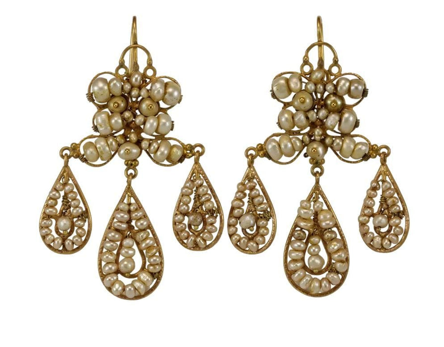 Boucles d'oreilles Boucles d'oreilles anciennes or et perles 58 Facettes 7644