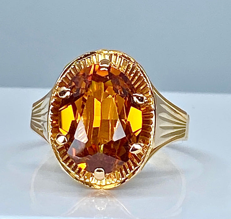 Ringstijl Art Deco citrien rosé goud