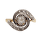 Bague 52.5 Bague tourbillon antique en or 18k et platine, diamants taille ancienne 58 Facettes A06455