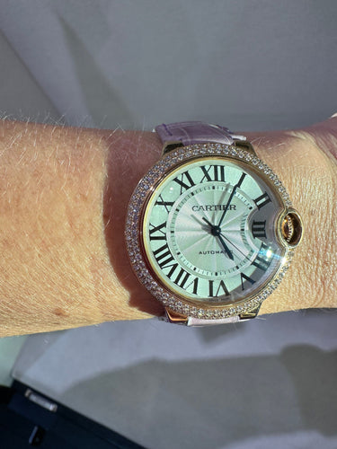 Montre CARTIER - MONTRE BALLON BLEU OR ROSE DIAMANTS 58 Facettes Cart montre