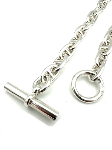 Collier HERMES. Collection "Chaine d'ancre", collier argent MM 58 Facettes