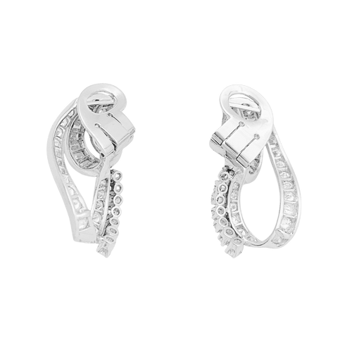 Boucles d'oreilles Boucles d'oreilles or blanc, diamants. 58 Facettes 34705