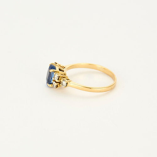 Bague 56.5 Bague or jaune, saphir et diamants 58 Facettes SMA0109