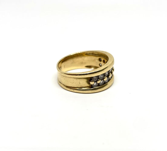 Bague 57 Bague jonc or jaune diamants 0,72ct 58 Facettes