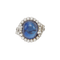 Bague 60 Bague en platine ornée d'un cabochon de saphir de 22 carats et de diamants 58 Facettes 22827