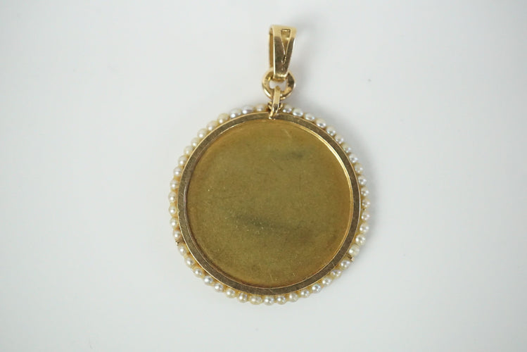 Pendentif Becker - Médaille religieuse Maris Stella en or et perles fines 58 Facettes SQ8565839