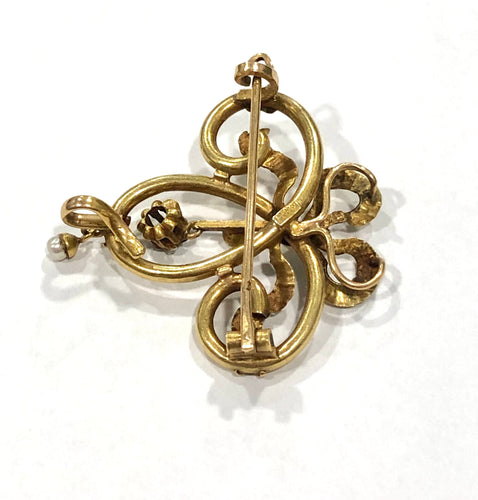 Pendentif Broche/ pendentif époque Napoléon III or jaune 58 Facettes